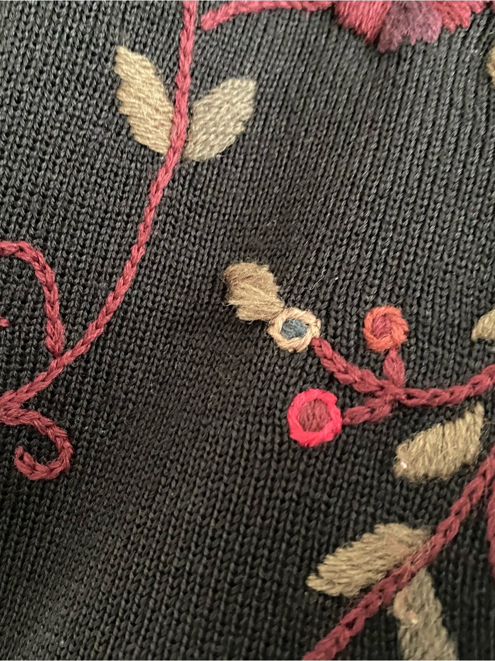 Vintage Mark, Fore & Strike floral embroidered Fig Vine button down cardigan, M - Picture 8 of 15